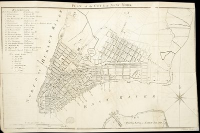 Plan der Stadt New York, graviert von Tiebout, 1789 von American School